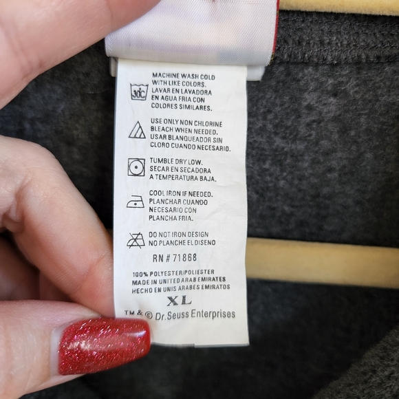 Dr. Seuss Gray 1/4 Zip Pullover, Sz XL - Picture 5 of 9
